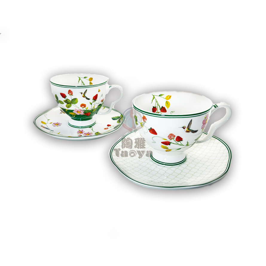 Floris喜鵲入草莓園2杯+盤組 