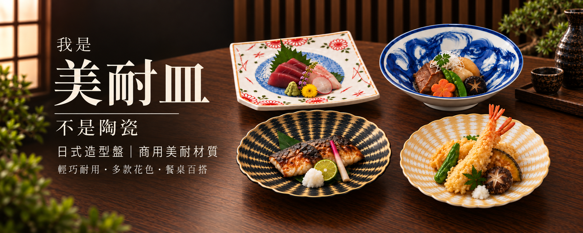 商用美耐材質｜日式造型
