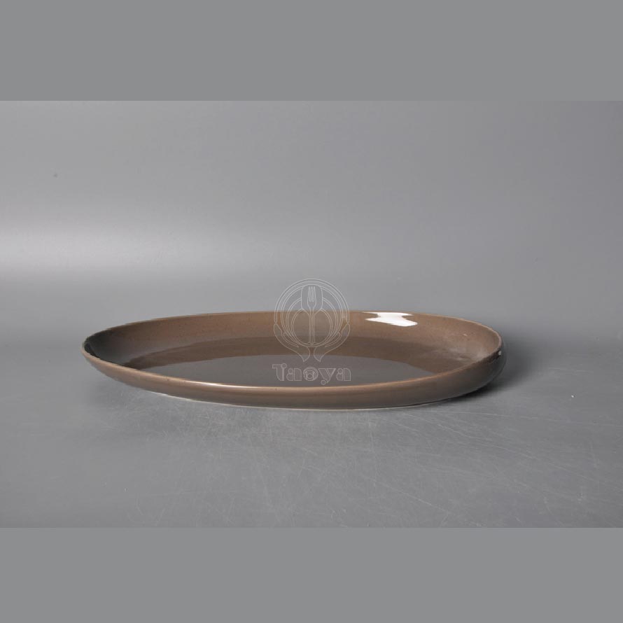 古朴19"靈石橢圓蛋形盤|HAN-CHP11385-GP