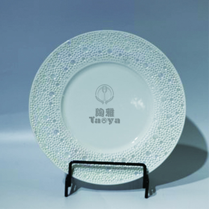 8"隕星平邊浅盤-青白瓷素面(珠光)|HAO-HX-031-08-8