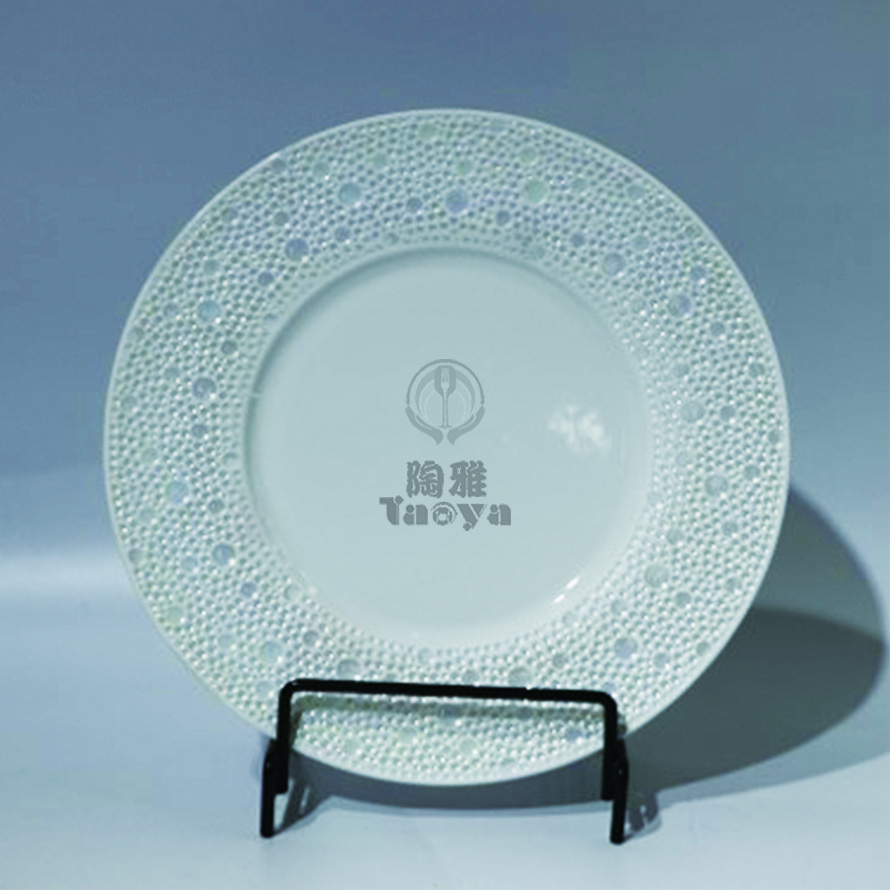 10"隕星平邊浅盤-青白瓷素面(珠光)|HAO-HX-031-08-10