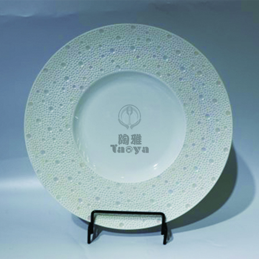 10"隕星草帽浅盤-青白瓷素面(珠光)|HAO-HX-031-01-10