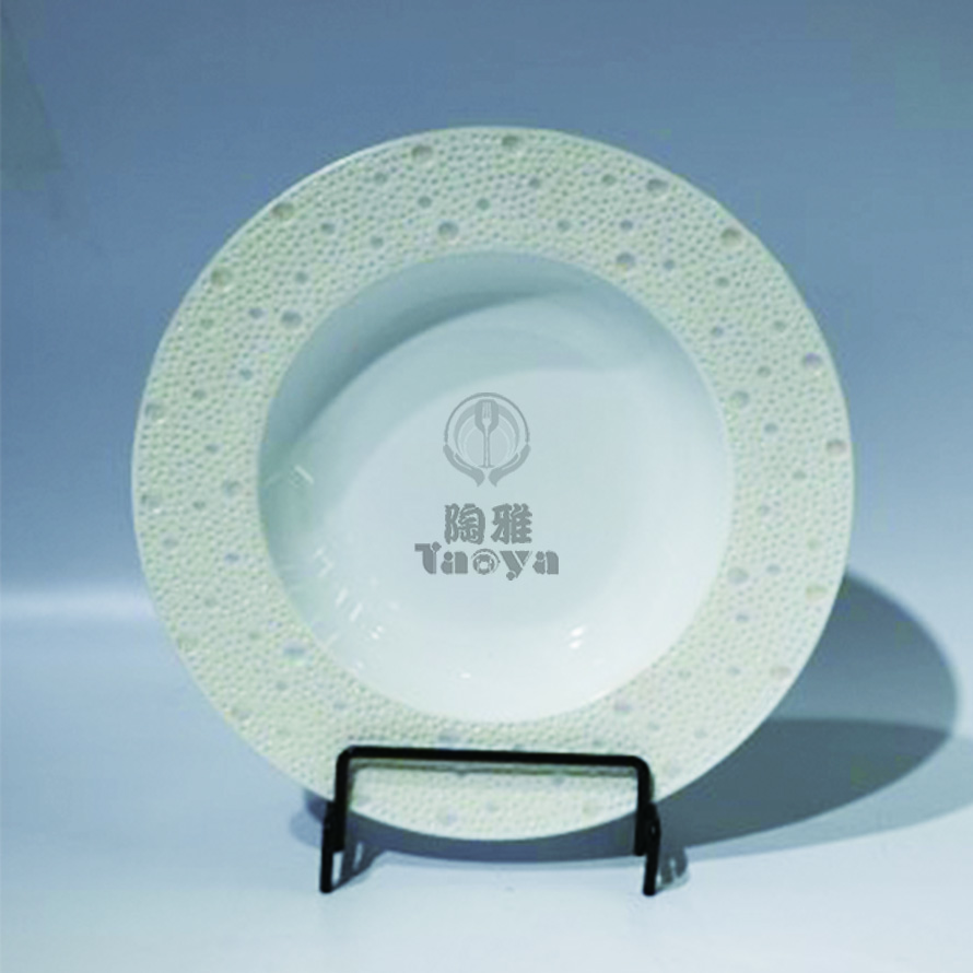 9"隕星寬邊湯盤-青白瓷素面(珠光)|HAO-HX-031-09-9