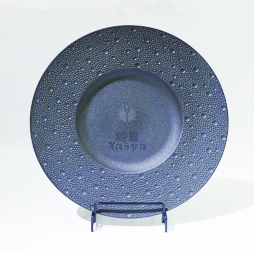 11"隕星草帽浅盤-磨砂黑|HAO-HX-030-01-11