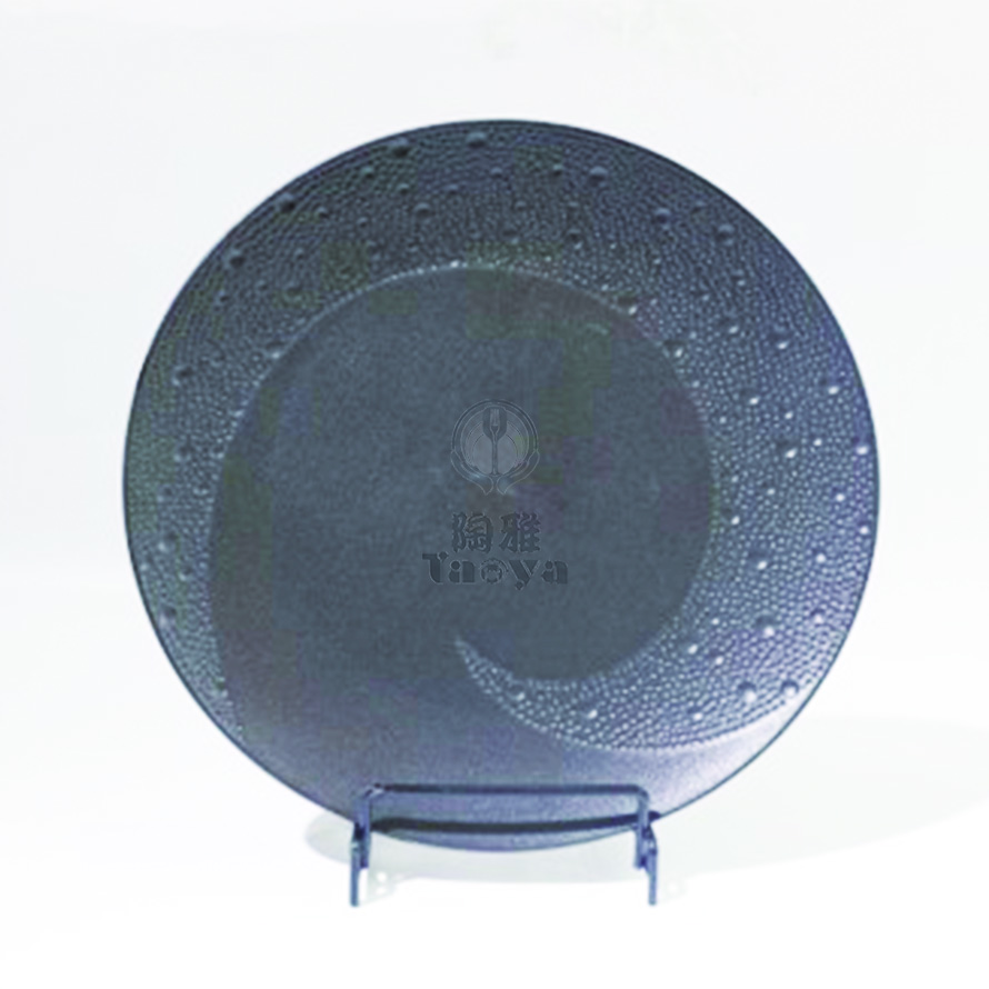 12"隕星圓熱品盤-磨砂黑|HAO-HX-030-02-12