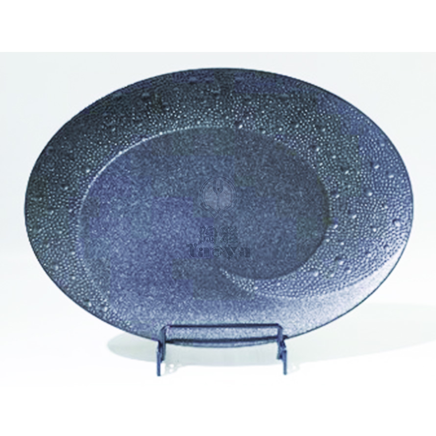 13"隕星橢圓熱品盤-磨砂黑|HAO-HX-030-02-13