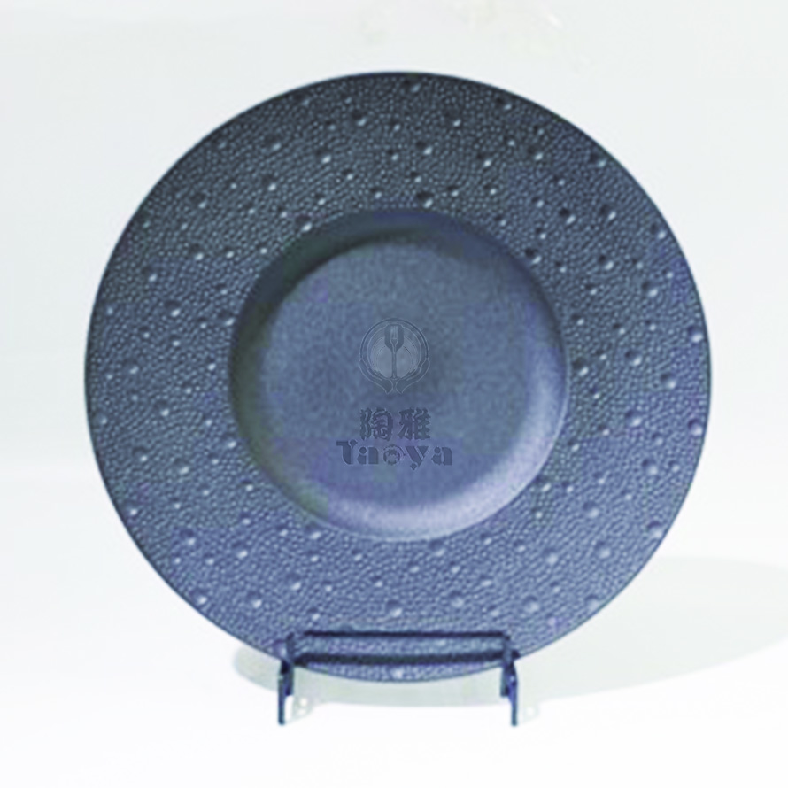 10"隕星草帽浅盤-磨砂黑|HAO-HX-030-01-10