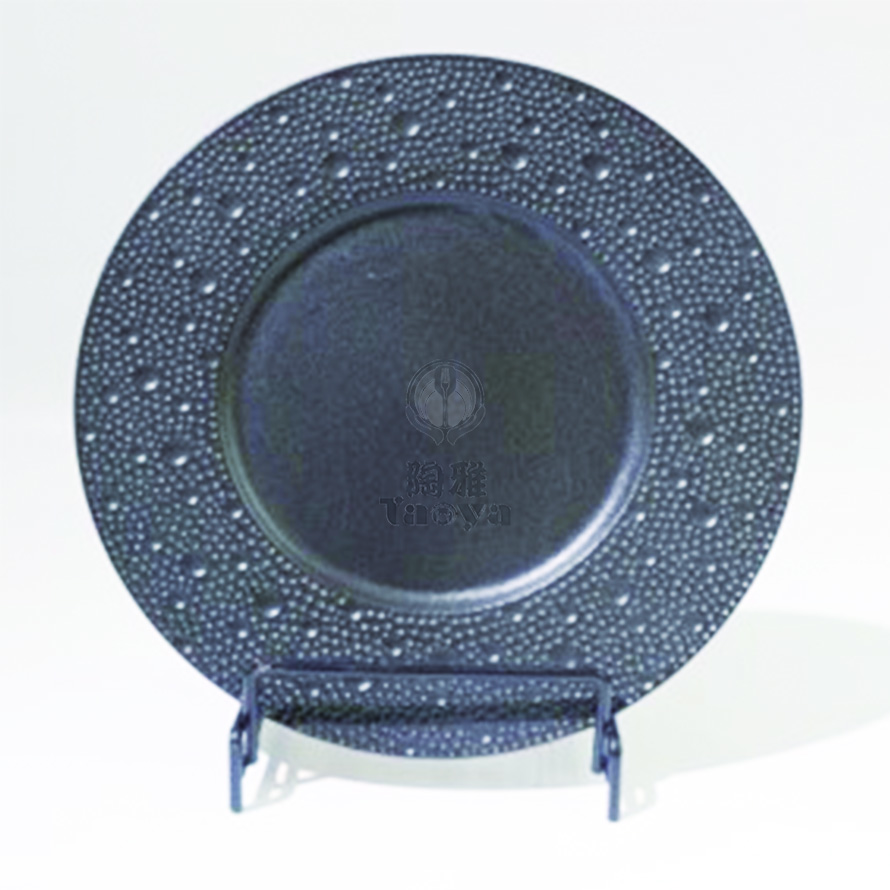 10"隕星平邊浅盤-磨砂黑|HAO-HX-030-08-10