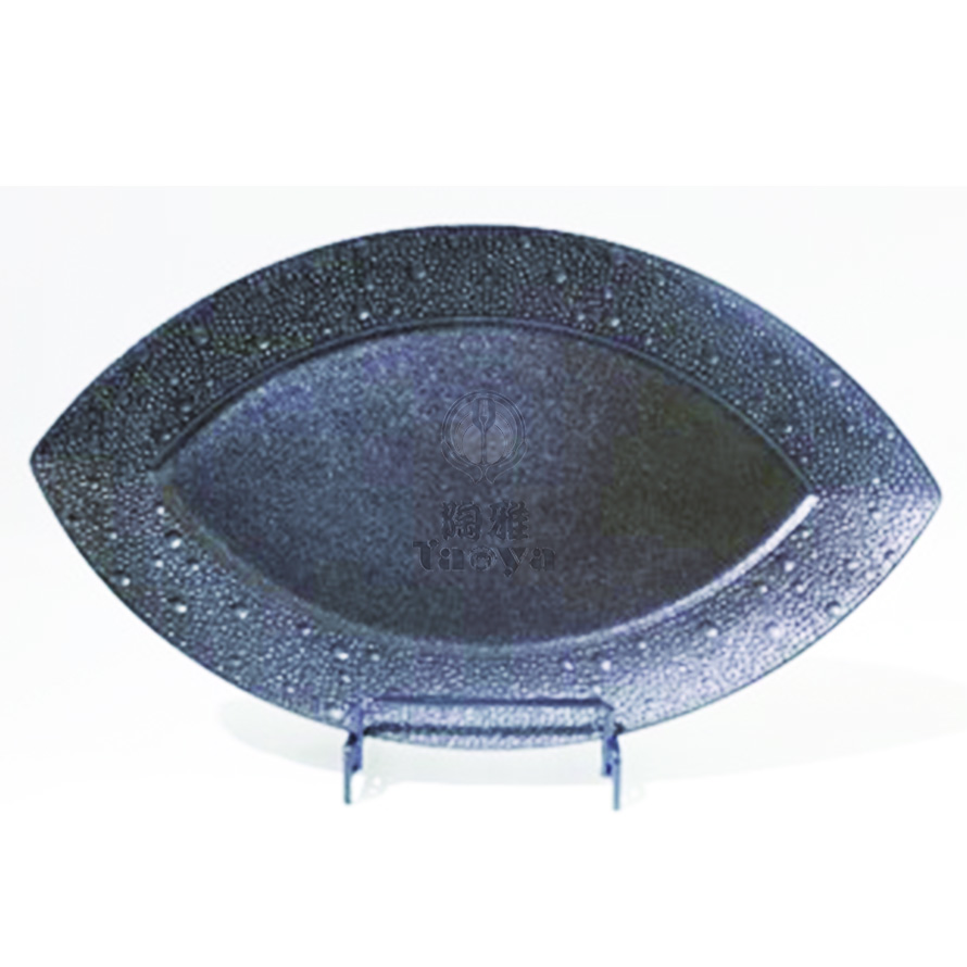 14.25"隕星葉形盤-磨砂黑|HAO-HX-030-011-14