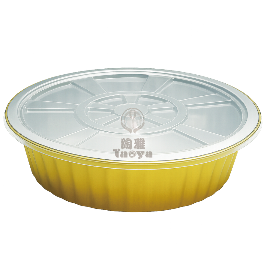 圓型雙色厚鋁盒2000ml+PP蓋|GCL-J2000