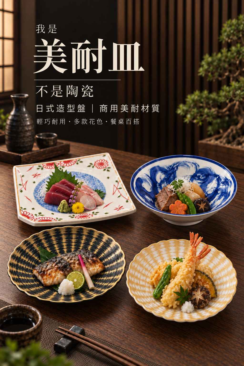 商用美耐材質｜日式造型盤|