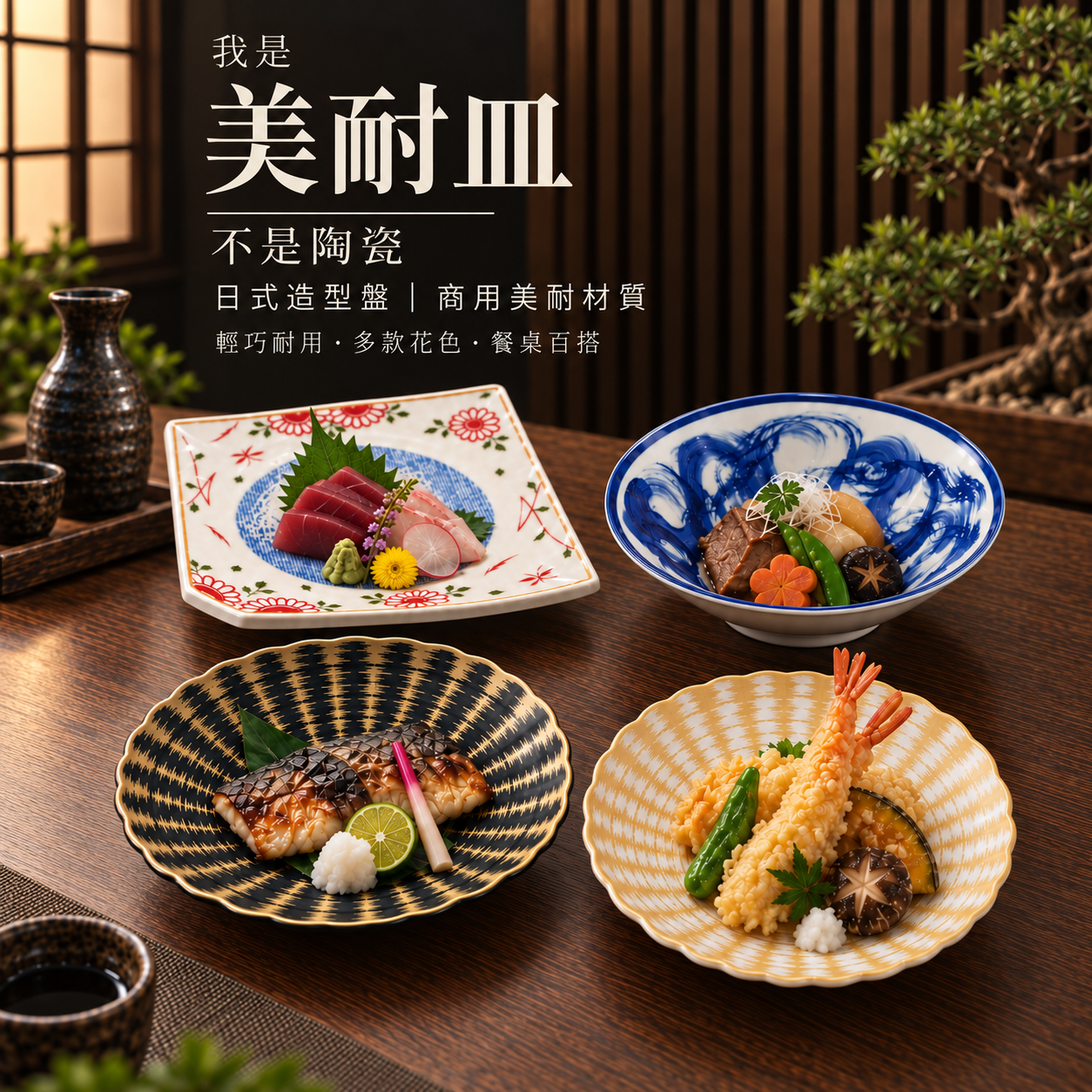 商用美耐材質｜日式造型盤|