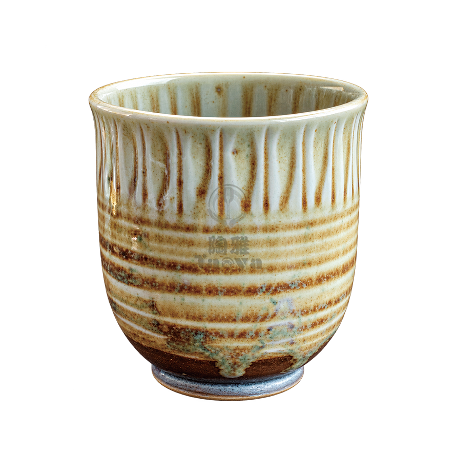 荷葉茶杯-復古米棕底|MS-JMS-054-2